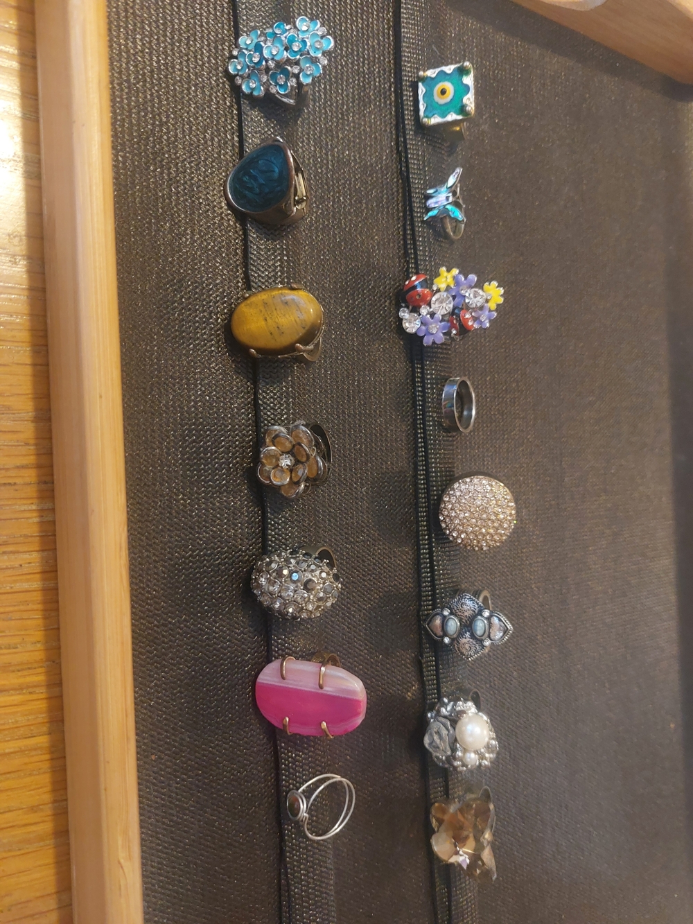 Assorted Size 7 Fashion Rings in Pink, Blue, Yellow, Silver Accents